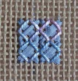 Rice stitch - an easy needlepoint stitch to learn