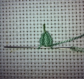 Woven picots make wonderful embroidered leaves!