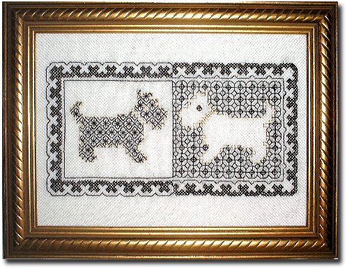 Try a new twist on assisi embroidery, these three designs use blackwork instead of cross stitch to give a wonderful effect.