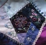 Crazy quilt embroidery